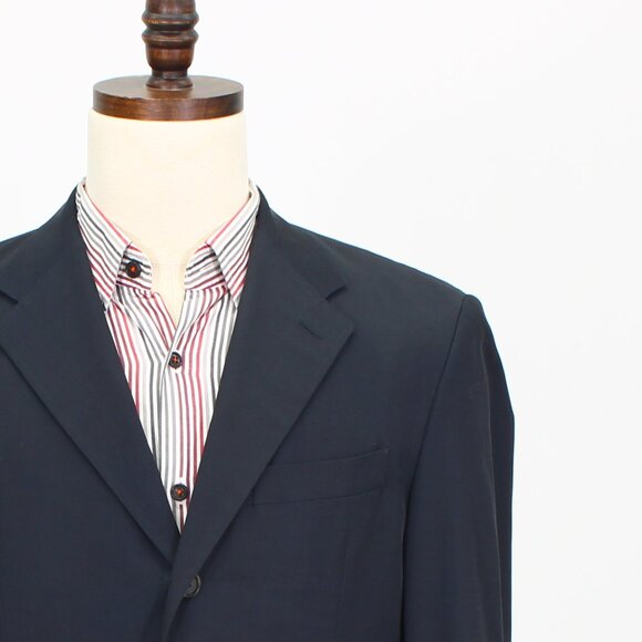 Prada 42R Navy Solid 3-Button Sport Coat Blazer Jacket T560 - Picture 5 of 11